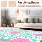 Sweet Pink Rose Floral Pattern Rug