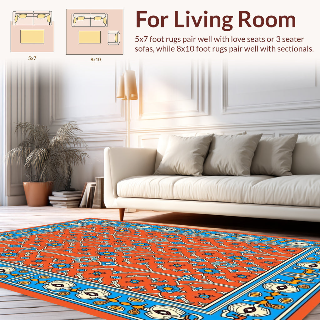 Ornate Floral Geometric Pattern Rug