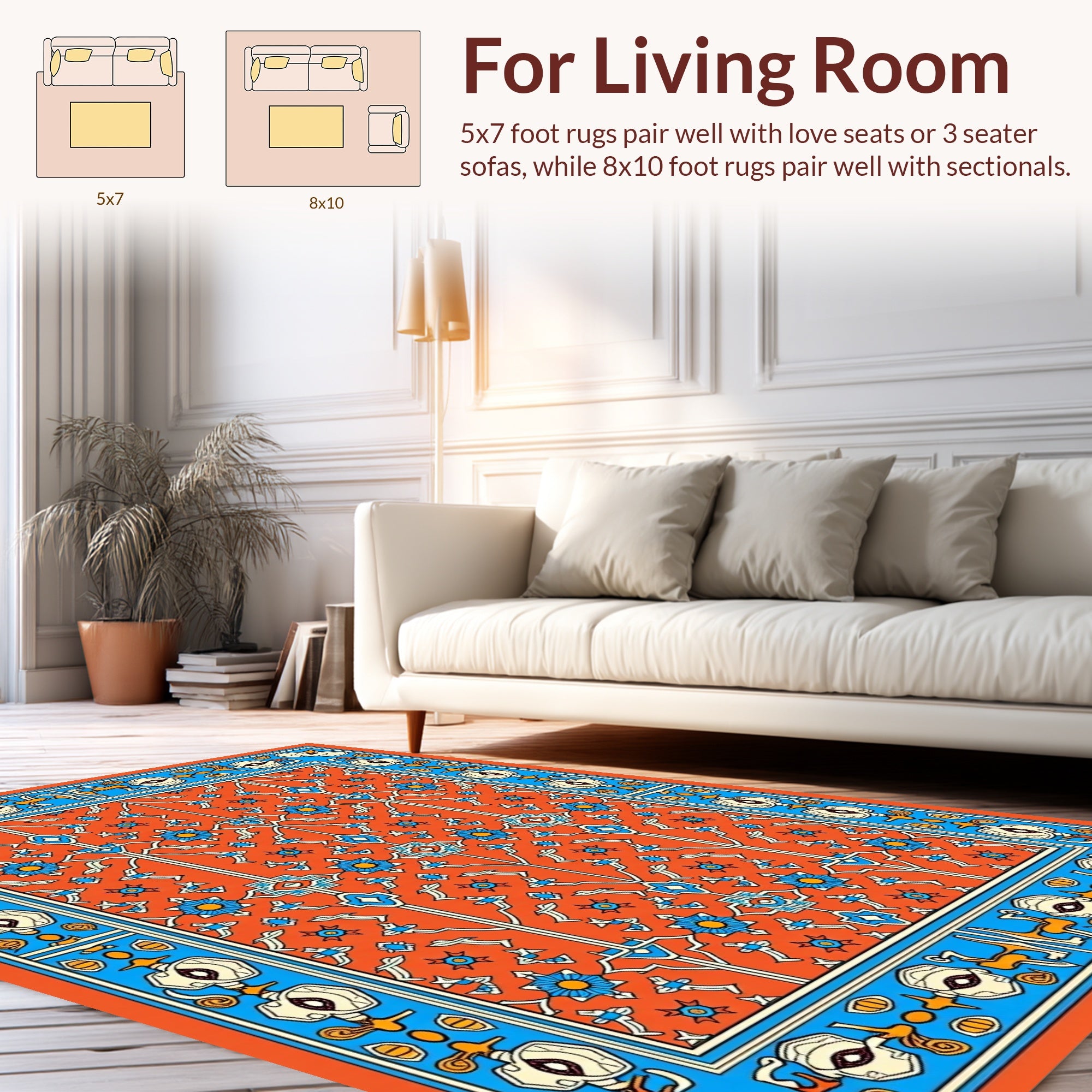 Ornate Floral Geometric Pattern Rug