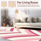 Pink Chevron Stripes Pattern Rug