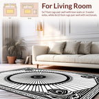 Geometric Sunburst Abstract Border Design Rug