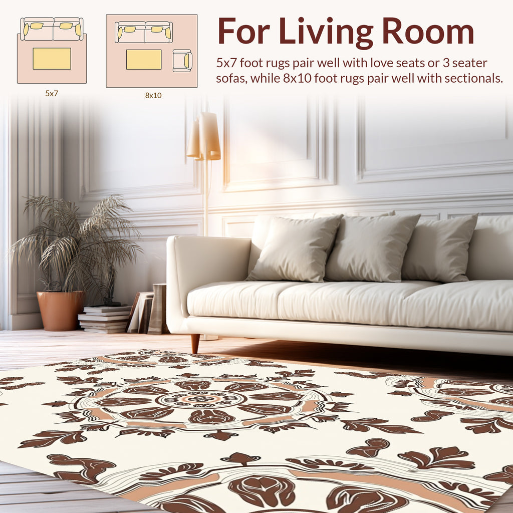 Chic Floral Medallion Pattern Rug
