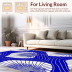 Art Deco Deep Blue Fan Pattern Rug