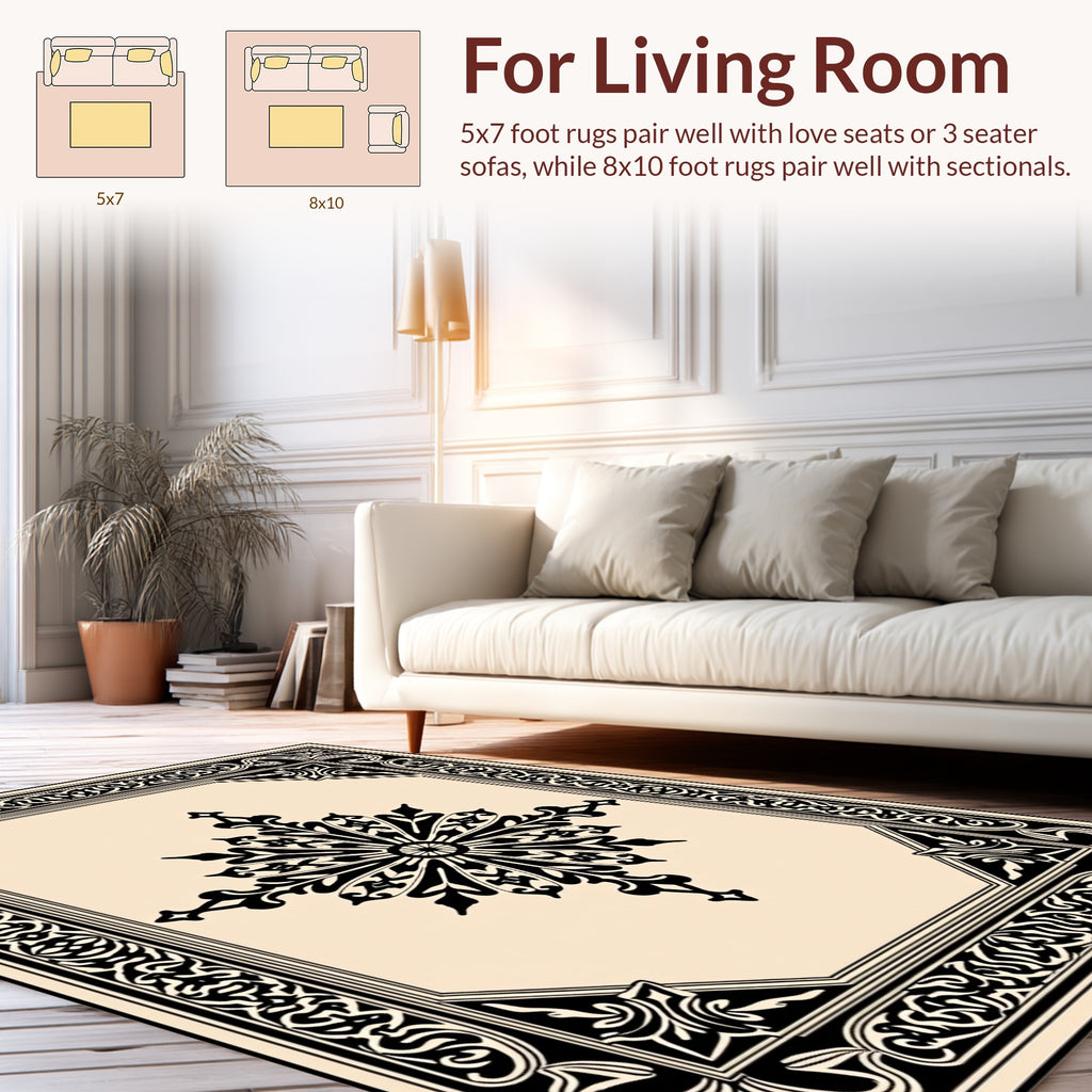 Classic Intricate Floral Medallion Design Rug