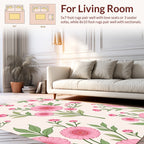 Pink Botanical Pattern Design Rug