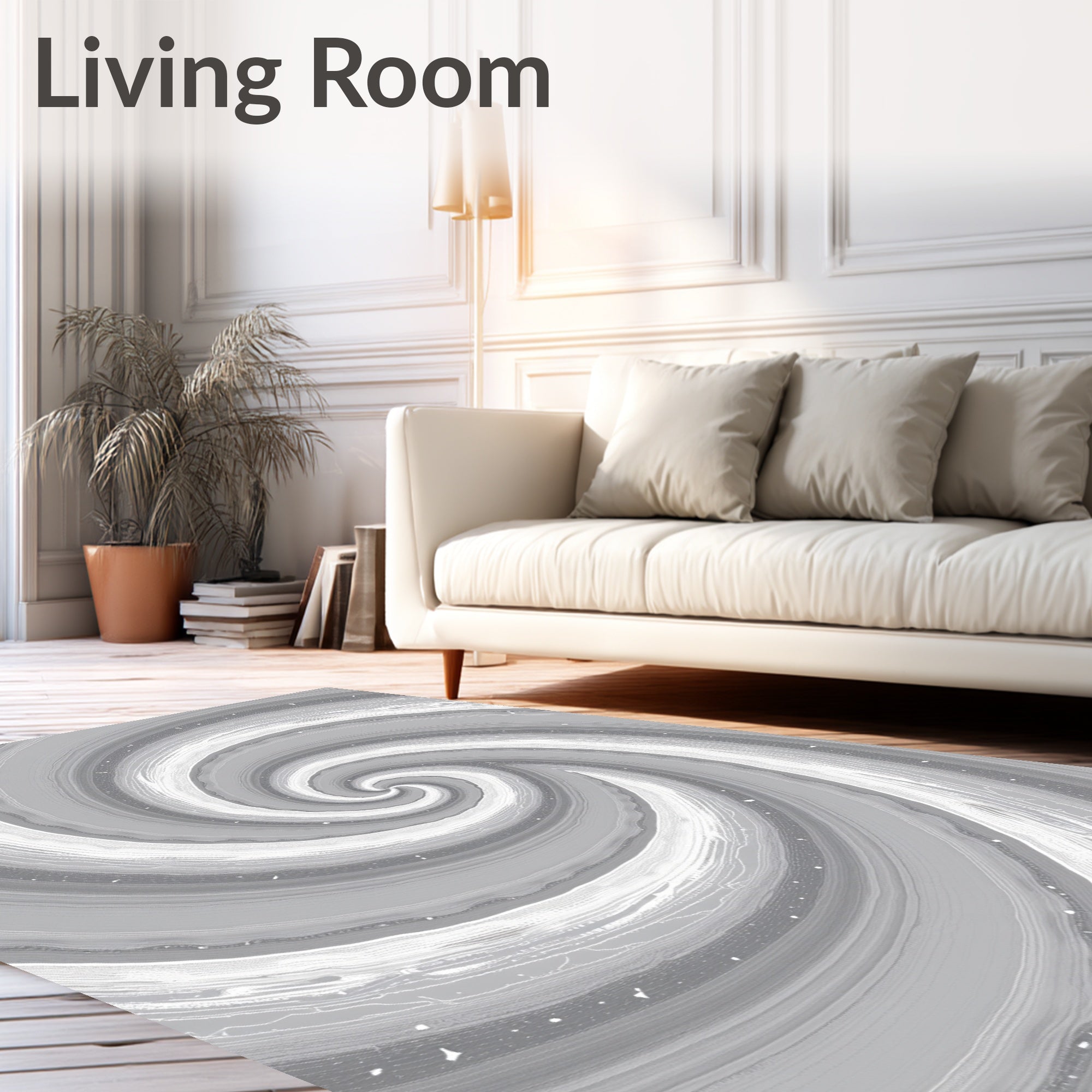 Monochromatic Swirl Texture Rug