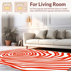 Abstract Red Swirling Lines Rug