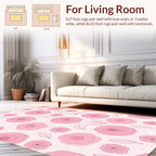 Pink Floral Contour Pattern Rug