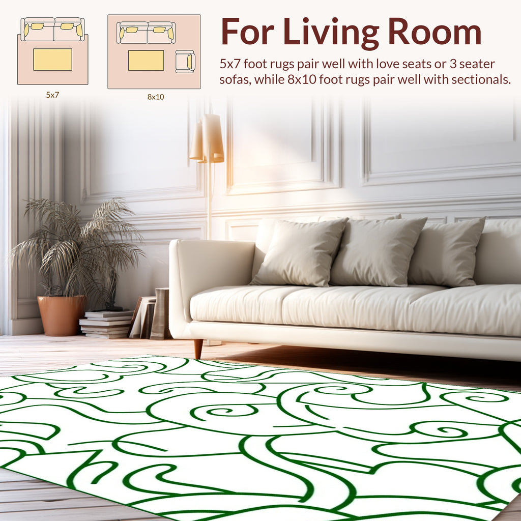 Abstract Swirls Minimalist Design Rug