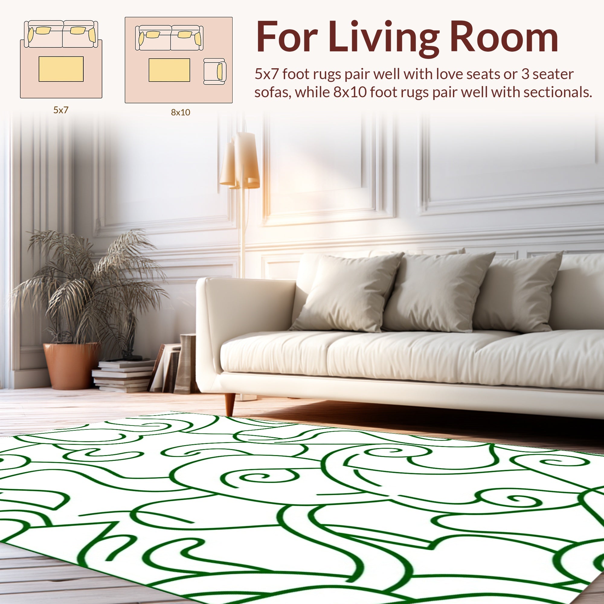Abstract Swirls Minimalist Design Rug