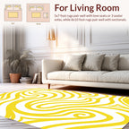 Yellow Flowing Lines Pattern Rug