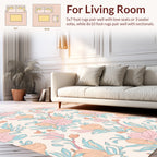 Pastel Floral Vine Pattern Rug