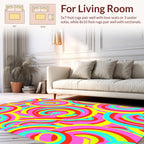 Vibrant Swirling Circles Pattern Rug