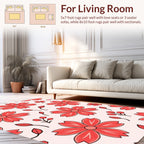 Coral Floral Patterned Delightful Rug