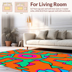 Bold Hexagon Geometric Abstract Design Rug