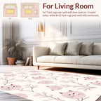 Whimsical Cat Botanical Pattern Design Rug