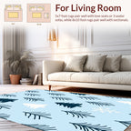 Winter Forest Pattern with Snowflakes Rug