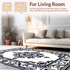 Classic Black White Ornate Medallion Rug