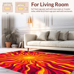 Radiant Sunburst Abstract Waves Rug