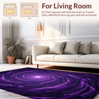 Vibrant Purple Swirl Abstract Rug