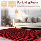 Circuit Board Inspired Geometric Design Rug