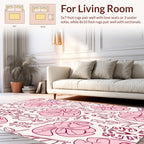 Whimsical Floral Outline Pattern Rug