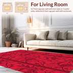 Red Floral Vine Traditional Rug Design Rug