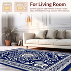 Blue Ivory Intricate Mandala Design Rug