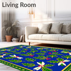 Blue Holly Berry Branch Medley Swirls Rug