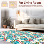 Vibrant Floral Damask Pattern Rug