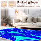 Blue Teal Swirl Shape Pattern Rug