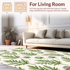Green Leafy Botanical Pattern Rug