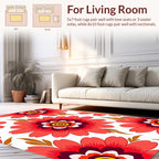 Vibrant Coral Bloom Pattern Design Rug