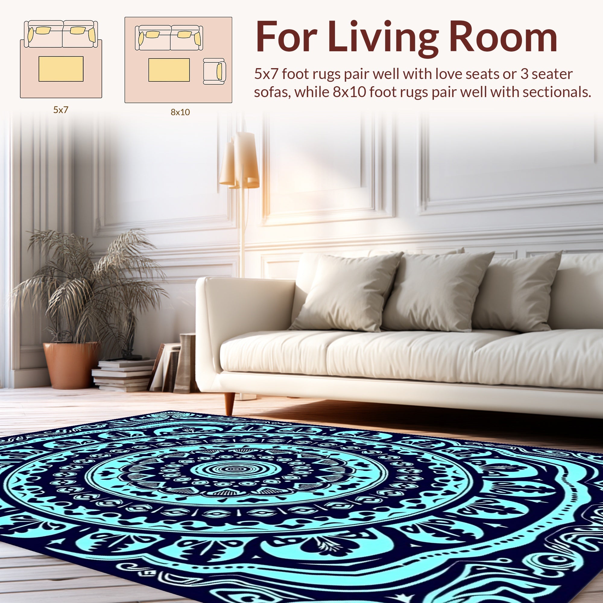 Ornate Floral Mandala With Intricate Symmetry Rug