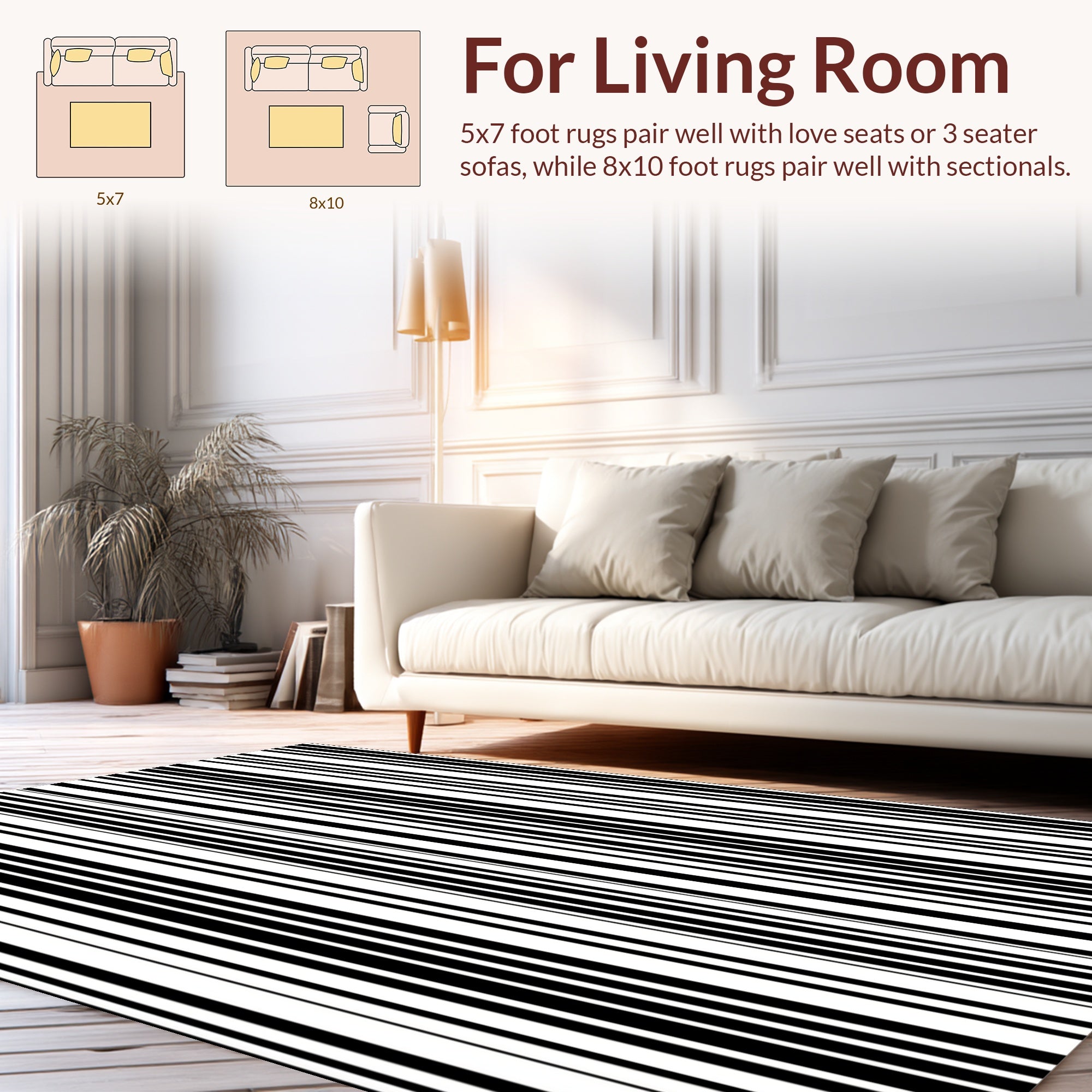 Bold Vertical Striped Graphic Rug