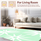 Abstract White Starburst Mint Rug