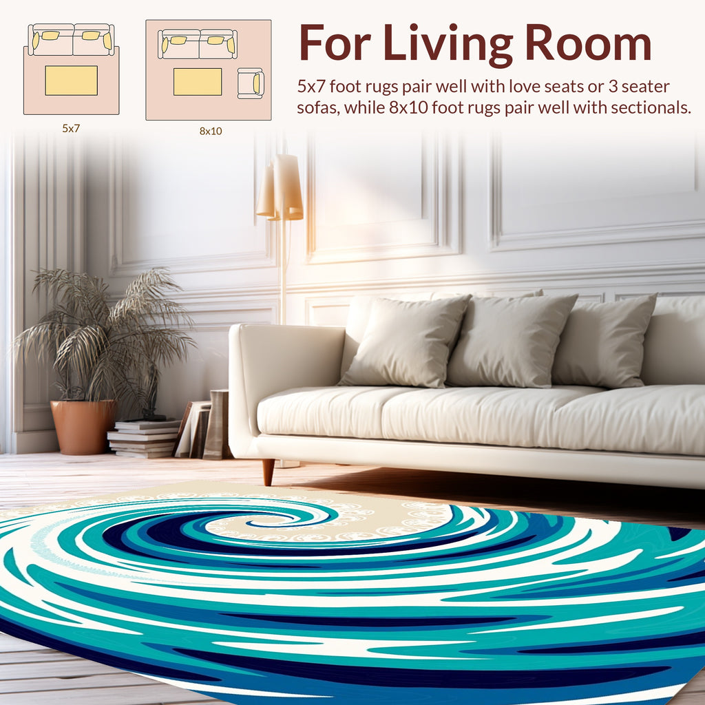 Ocean Swirl Art Design Rug
