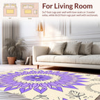Purple Bloom Butterfly Motif Rug