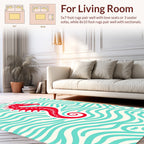 RedSeahorse On Wave Pattern Rug