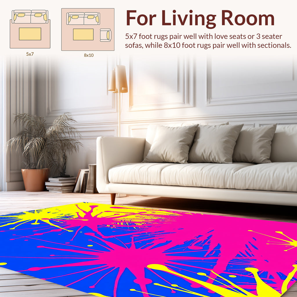 Vibrant Splatter Paint Design Rug