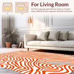 Abstract Orange Swirl Pattern Rug