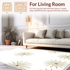 Golden Starburst Pattern Design Rug
