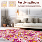 Pink Butterfly Floral Swirl Pattern Rug