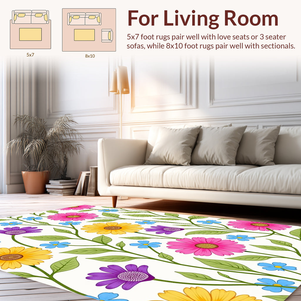 Colorful Floral Vine Pattern Rug