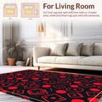 Red Dice Dots Pattern Rug