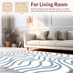 Serene Blue Line Flow Pattern Rug