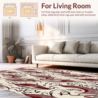 Elegant Swirling Leaf Pattern Design Rug