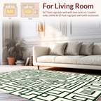 Geometric Maze Black Cream Pattern Rug