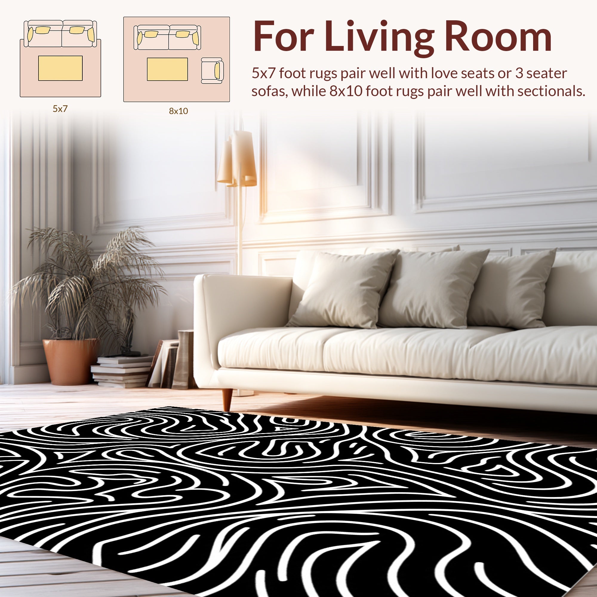 Bold Abstract Swirl Pattern Rug
