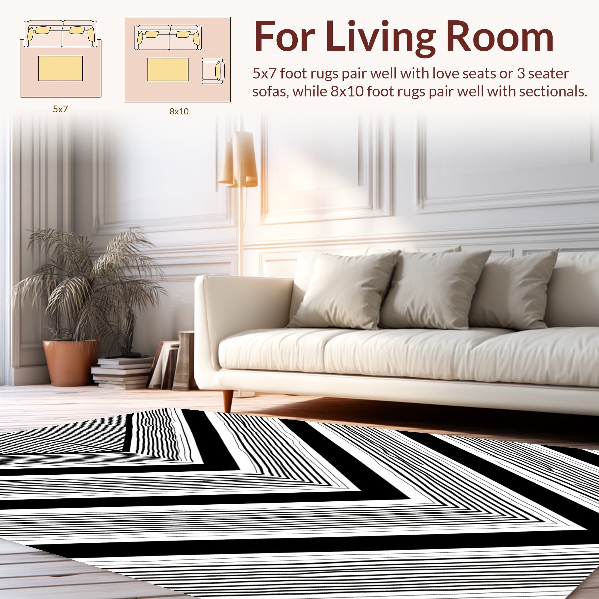 Dynamic Vizier Stripe Pattern Rug